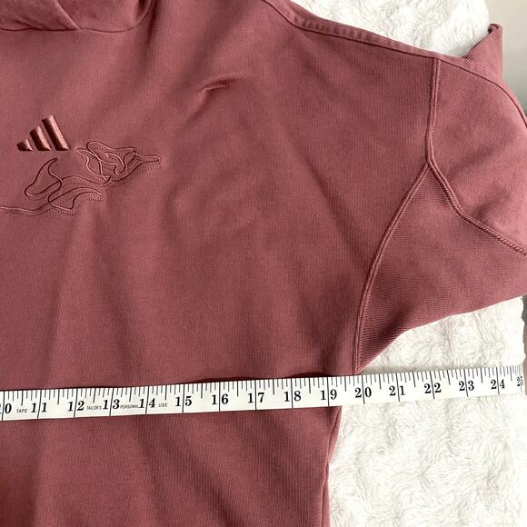 Adidas Rosa Pink Embroidered ALL SZN French Terry 3-Stripes Oversized Hoodie S - Picture 7 of 7